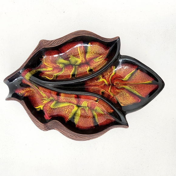 Mid Century CA Pottery Sequoia Ware Divided Serving Dish - Picture 3 of 6